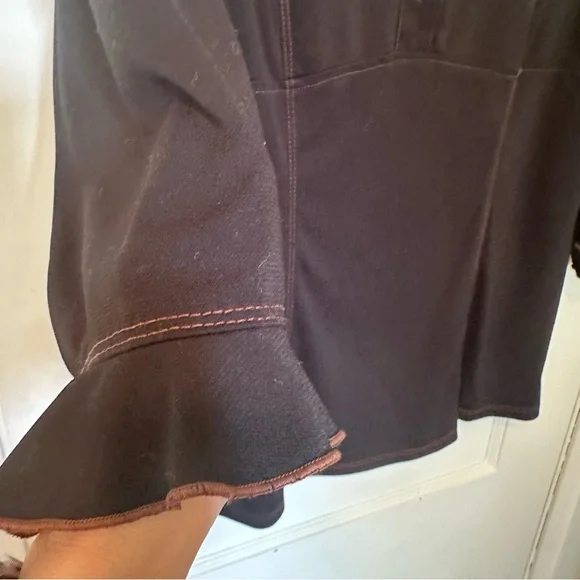 AGB Byer California Vintage Black Empire Waist Two Button Shirt, Versatile Style - Picture 4 of 10